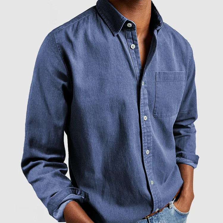 Men's Dress Shirt with Front Pocket Lightweight Fabric for 3