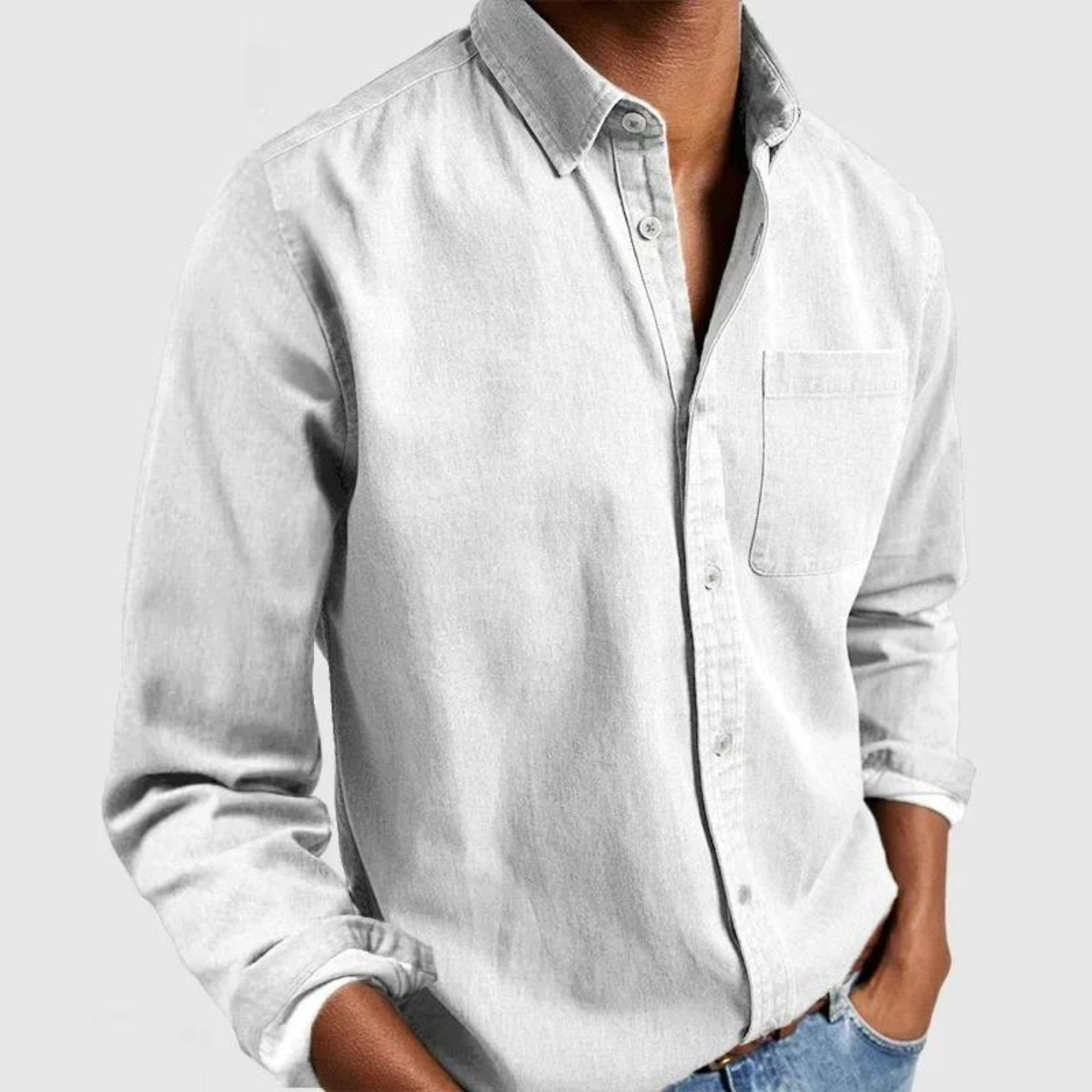Men's Dress Shirt with Front Pocket Lightweight Fabric for 4