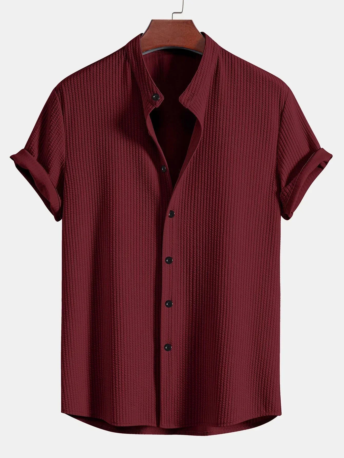 Men's Dress Shirt with Mandarin Collar Tailored Fit for 1