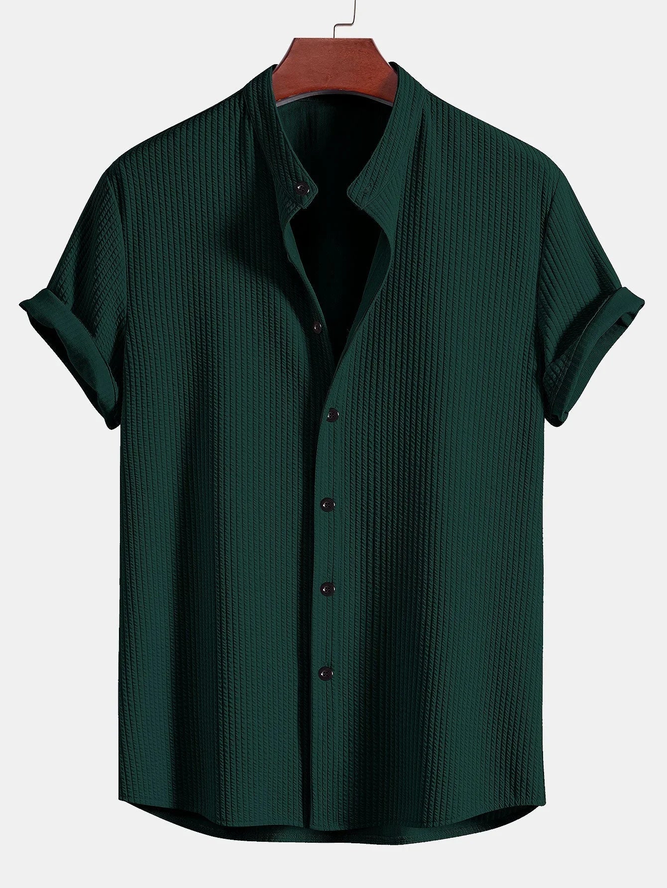 Men's Dress Shirt with Mandarin Collar Tailored Fit for 3