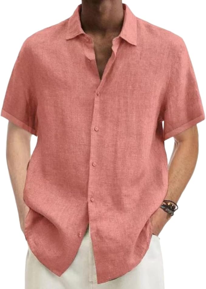 Men's Dress Shirt with Short Sleeves & 3