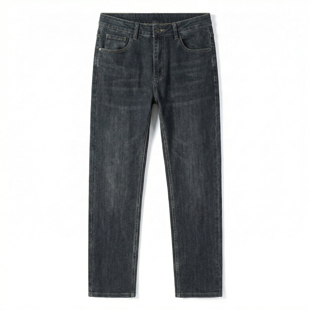Men's Jeans with Straight Leg Fit & Clean Dark Wash – Durable 0