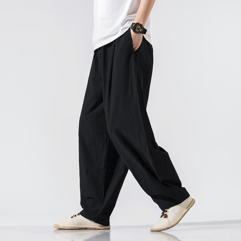 Men's Lightweight Linen Pants with Breathable Weave – Relaxed Fit 0