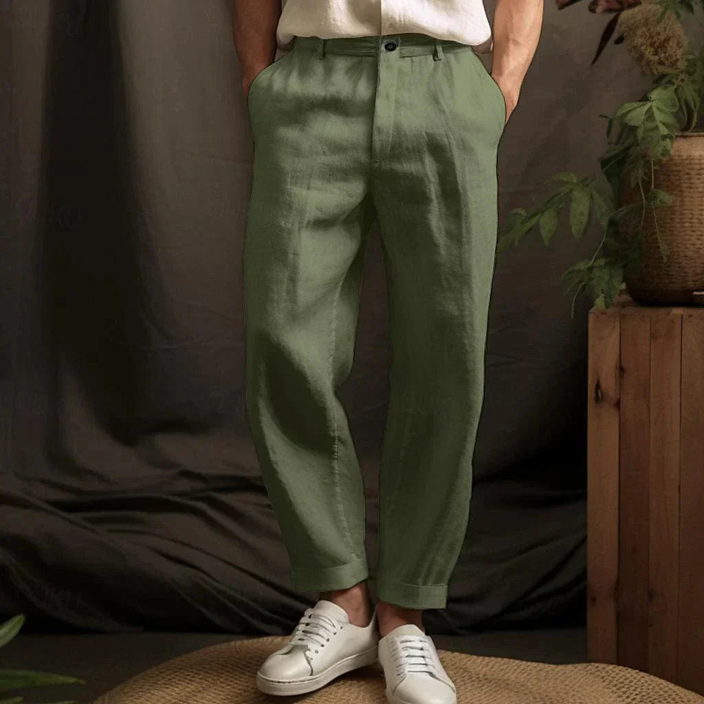 Men's Linen Pants with Relaxed Fit & Superior Breathability for 3