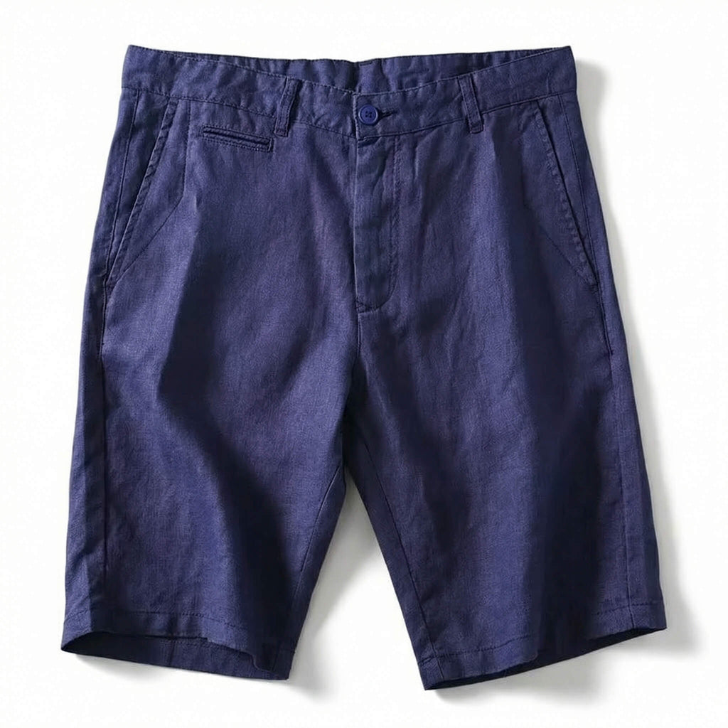 Men's Linen Shorts with Relaxed Tailored Fit 0