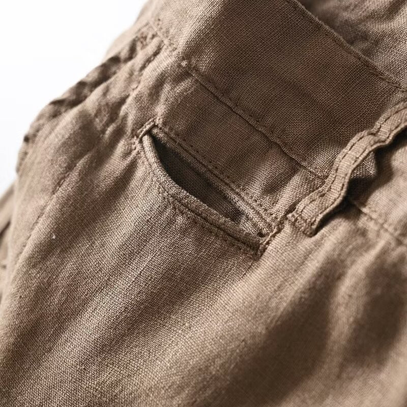 Men's Linen Shorts with Relaxed Tailored Fit 7