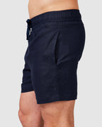Men's Navy Blue Linen Shorts with Relaxed Fit 2