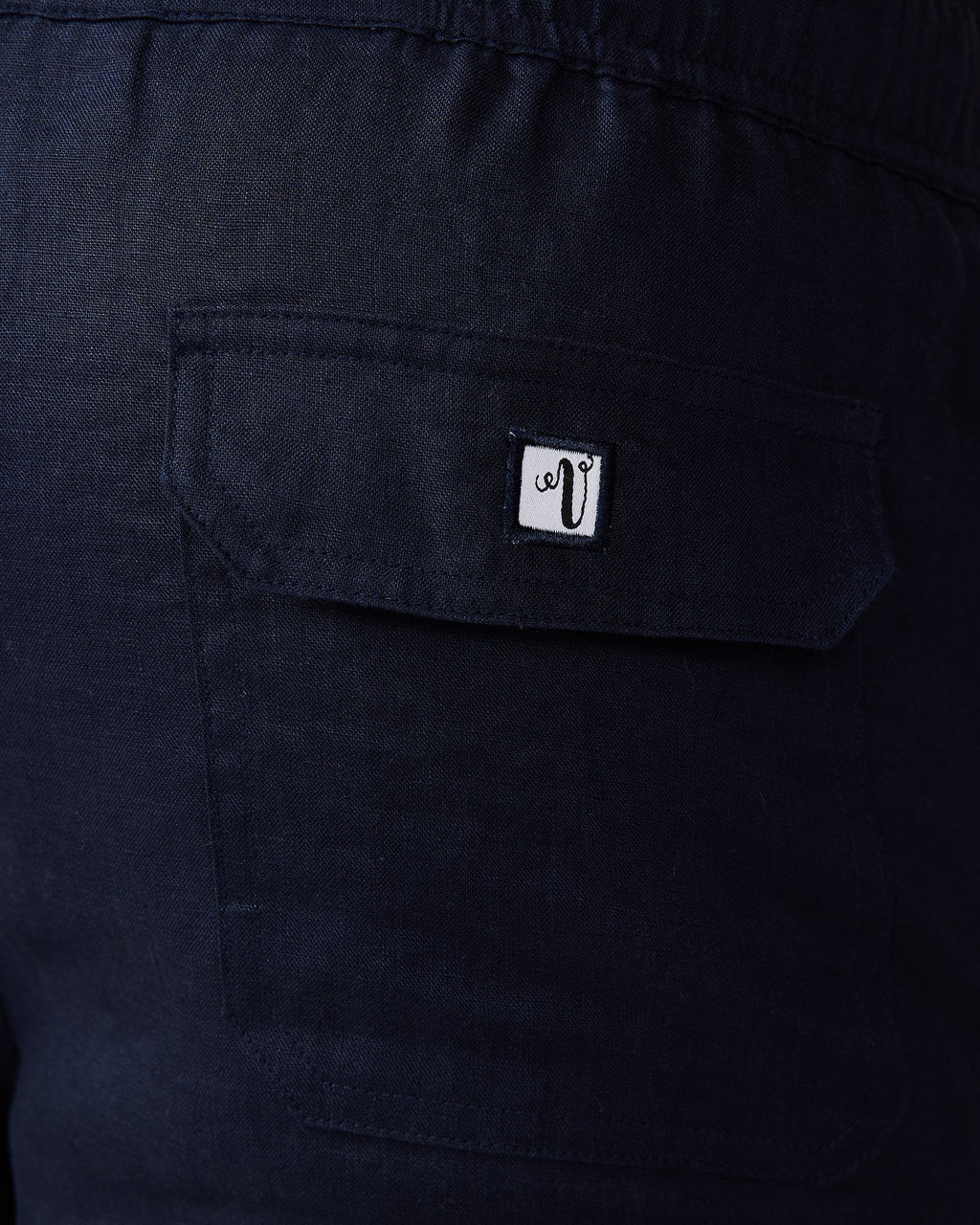 Men's Navy Blue Linen Shorts with Relaxed Fit 6