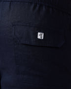 Men's Navy Blue Linen Shorts with Relaxed Fit 6