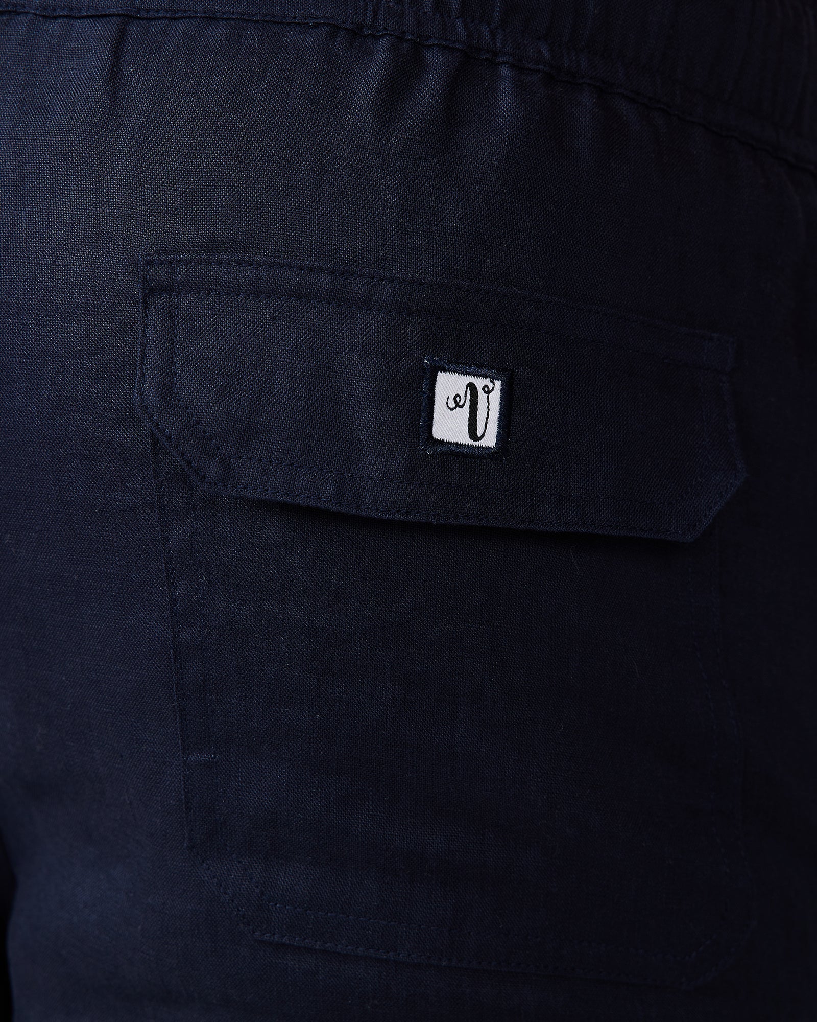 Men's Navy Blue Linen Shorts with Relaxed Fit 6