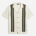 Men's Polo Shirt with Breathable Crochet Knit – Vintage Aesthetic 0