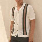 Men's Polo Shirt with Breathable Crochet Knit – Vintage Aesthetic 1