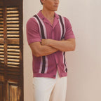 Men's Polo Shirt with Breathable Crochet Knit – Vintage Aesthetic 3