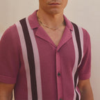 Men's Polo Shirt with Breathable Crochet Knit – Vintage Aesthetic 4