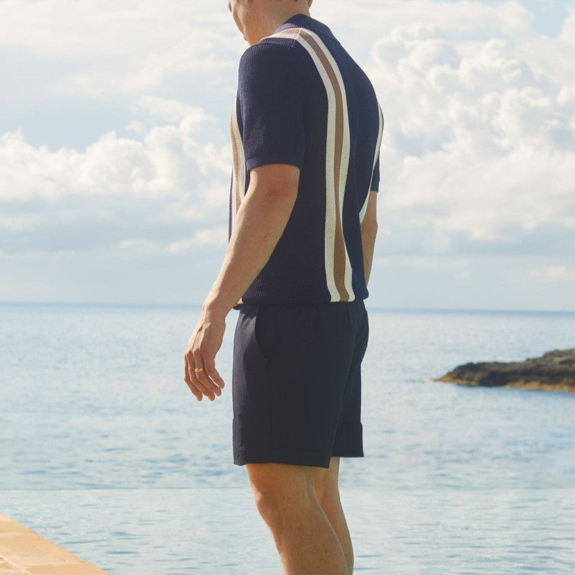Men's Polo Shirt with Breathable Crochet Knit – Vintage Aesthetic 6