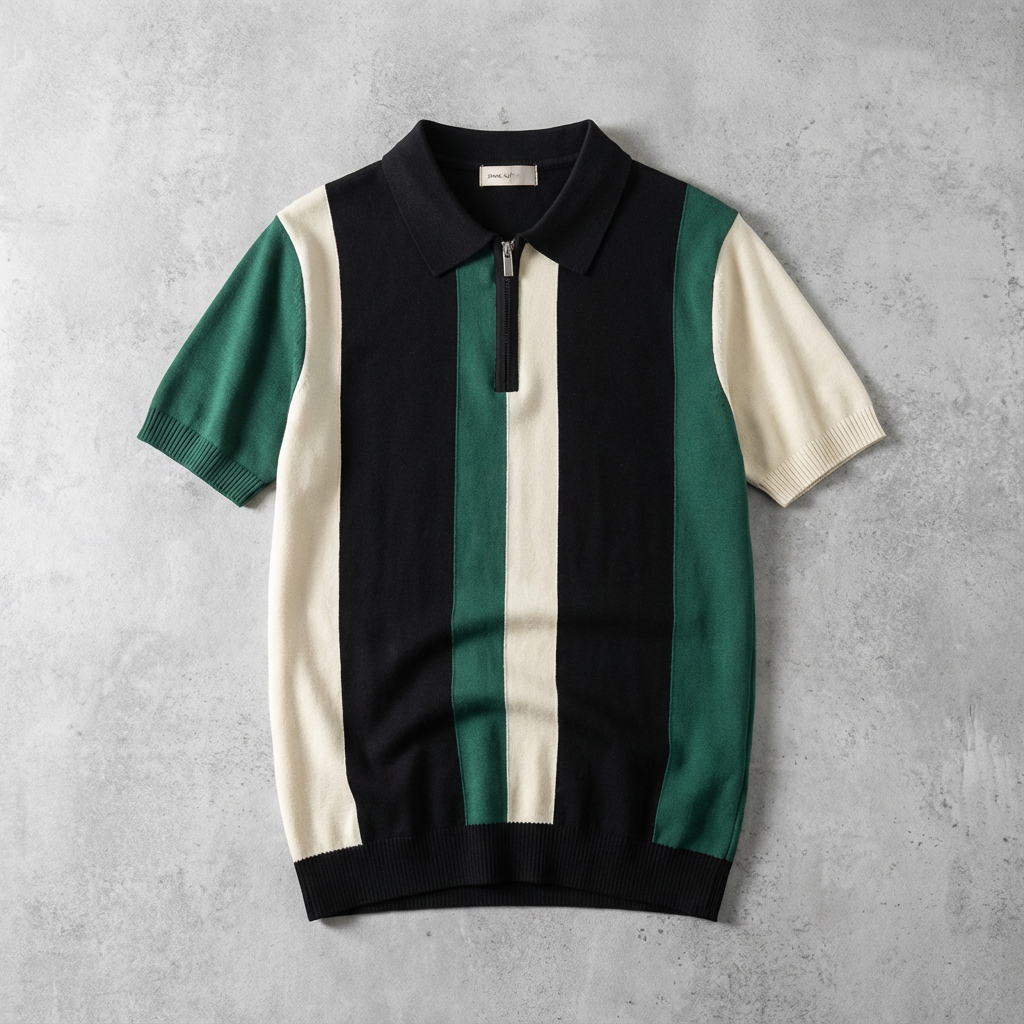 Men's Polo Shirt with Breathable Ice Knit Fabric 0