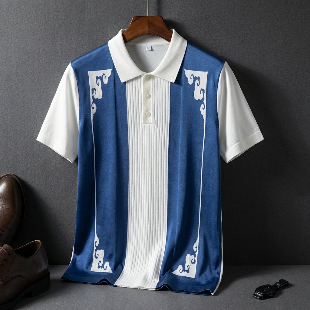 Men's Polo Shirt with Breathable Ice Silk Fabric – Slim Fit for 1