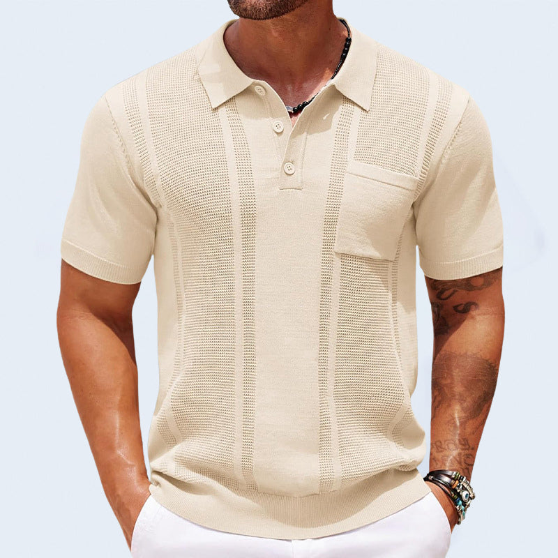 Men's Polo Shirt with Chest Pocket Breathable Fabric for All-Day 2