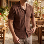 Men's Polo Shirt with Relaxed Camp Collar – Soft Knit Fabric for 1