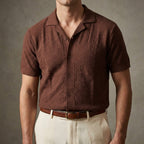 Men's Polo Shirt with Relaxed Camp Collar – Soft Knit Fabric for 2