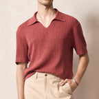 Men's Polo Shirt with Soft-Touch Fabric – Sleek V-Neck Design 1