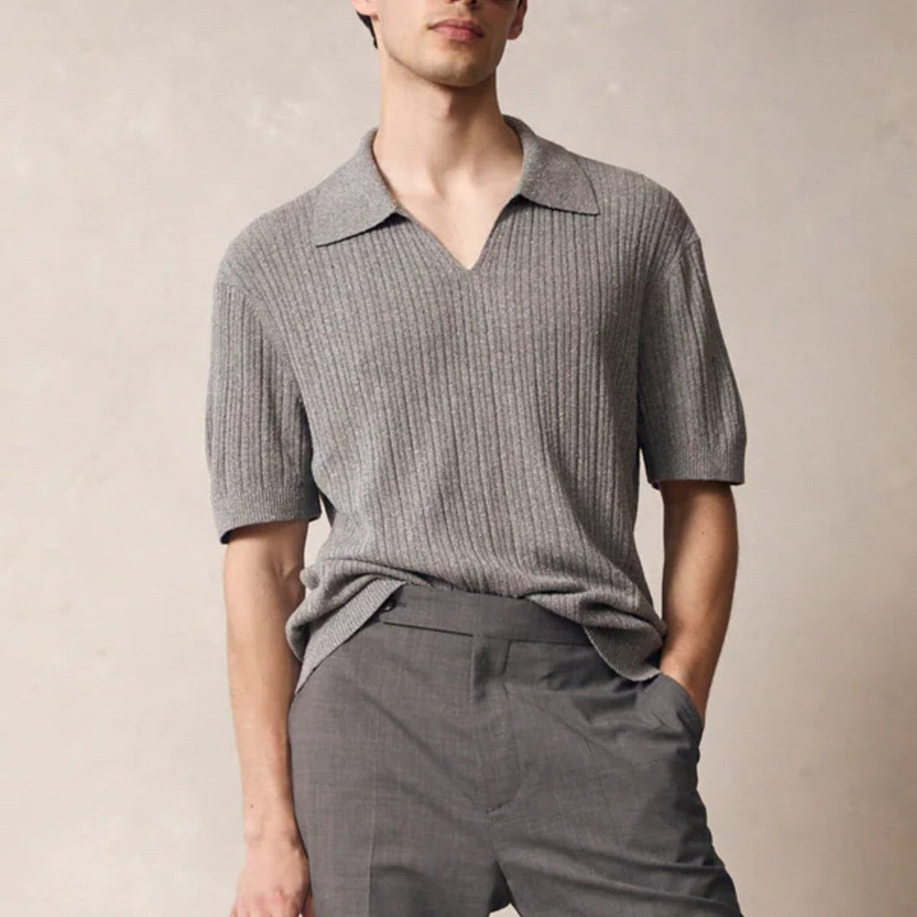 Men's Polo Shirt with Soft-Touch Fabric – Sleek V-Neck Design 4