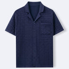 Men's Polo Shirt with Textured Jacquard Pattern – Breathable Knit 0