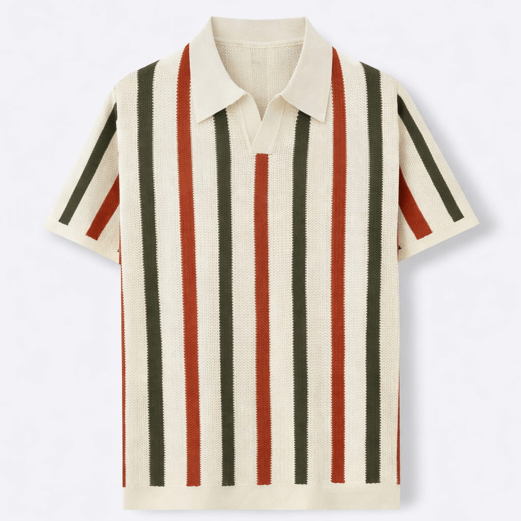 Men's Polo Shirt with Vintage Weave Fabric – Relaxed Fit 0