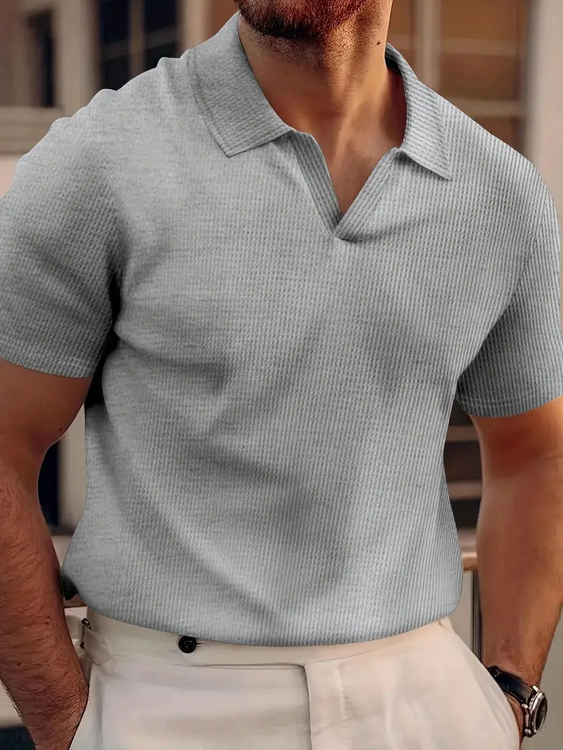 Men's Polo Shirt with Waffle Pattern 1