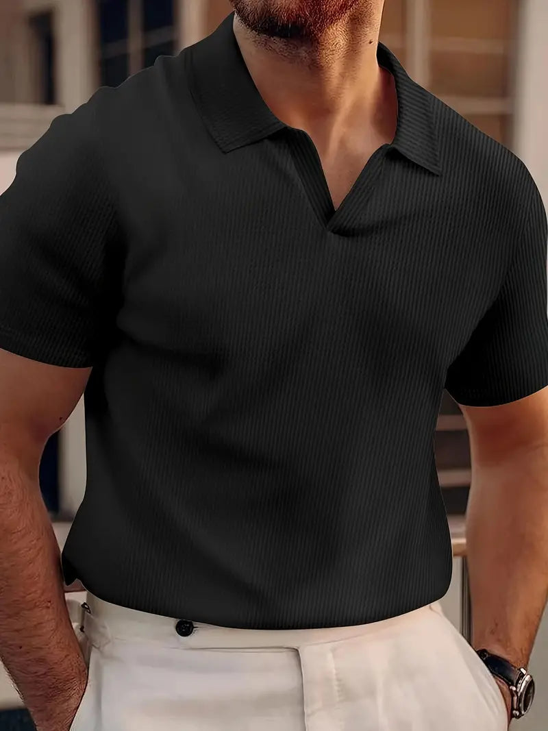 Men's Polo Shirt with Waffle Pattern 2