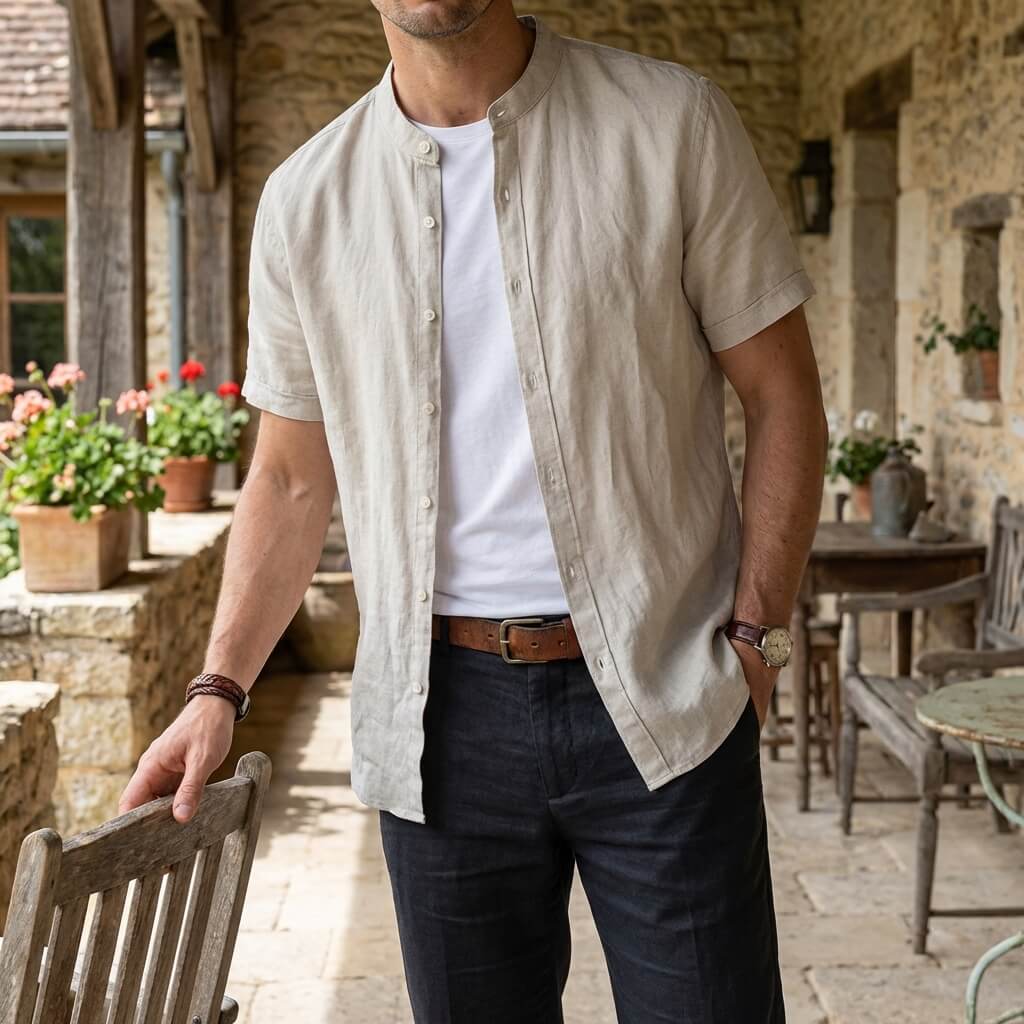 Men's Shirt with Breathable Linen Fabric – Relaxed Fit 1
