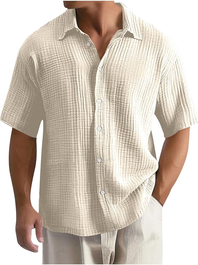 Men's Shirt with Waffle Texture for Comfort & Style 0