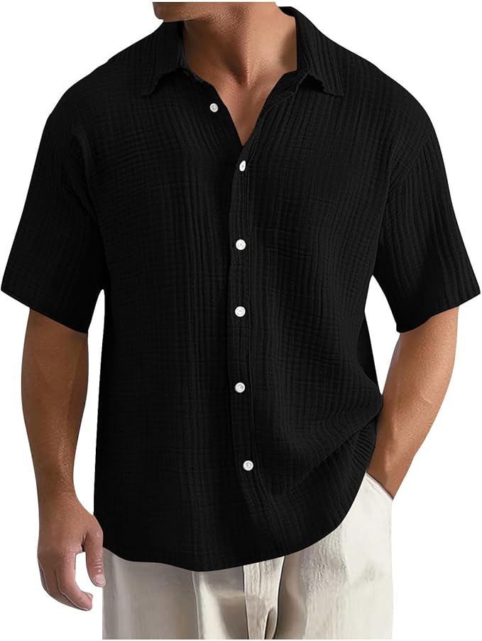 Men's Shirt with Waffle Texture for Comfort & Style 3