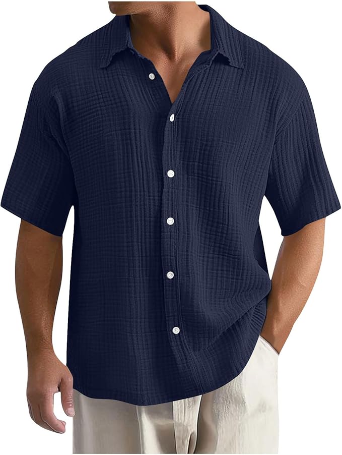 Men's Shirt with Waffle Texture for Comfort & Style 4