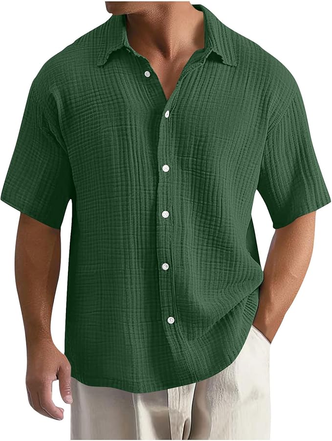 Men's Shirt with Waffle Texture for Comfort & Style 7