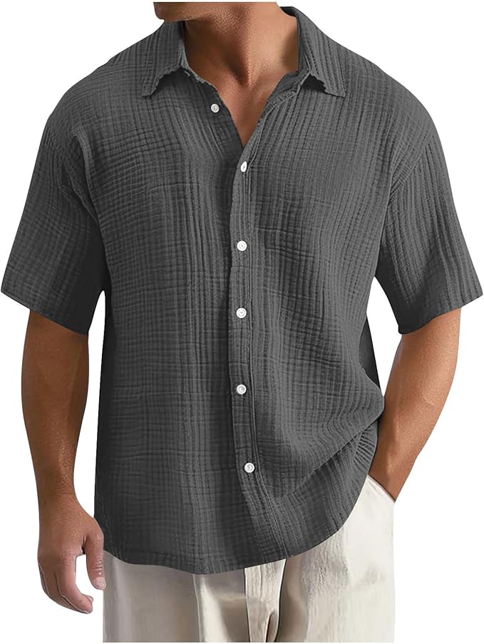 Men's Shirt with Waffle Texture for Comfort & Style 8