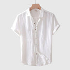 Men's Short Sleeve Shirt with Crinkled 0