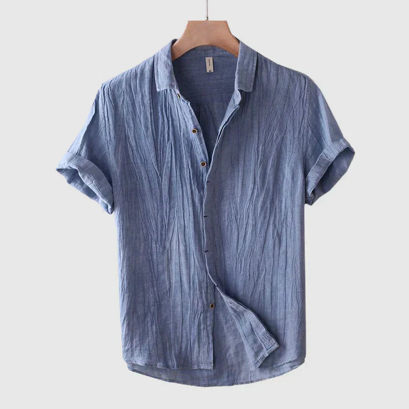 Men's Short Sleeve Shirt with Crinkled 1