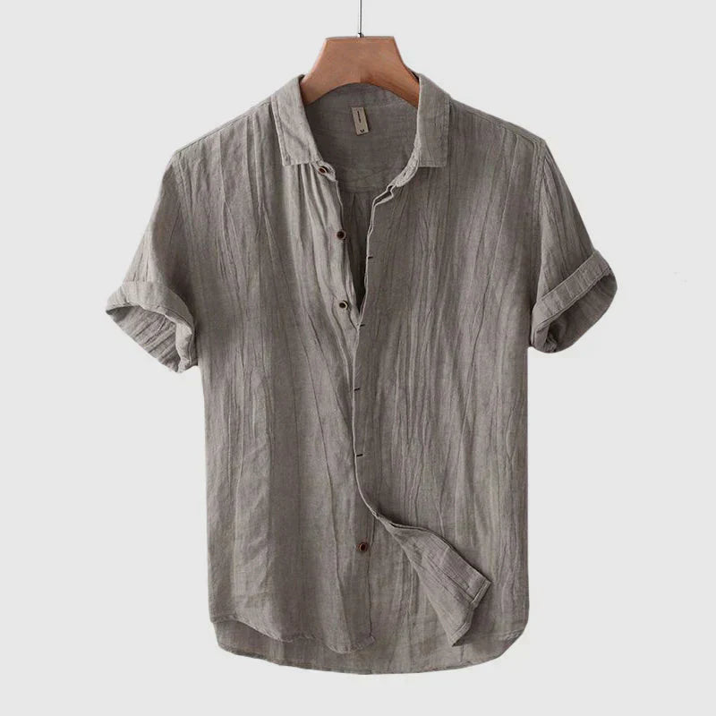 Men's Short Sleeve Shirt with Crinkled 3