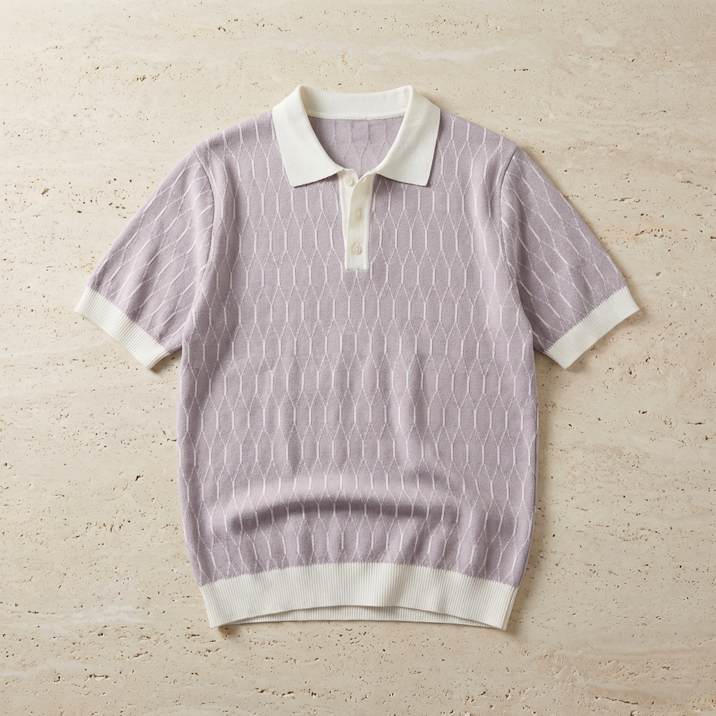 Men's Slim Fit Golf Shirt with Contrast Collar 0