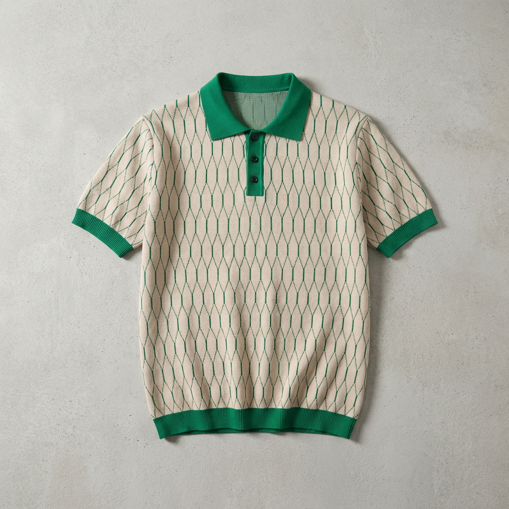 Men's Slim Fit Golf Shirt with Contrast Collar 1