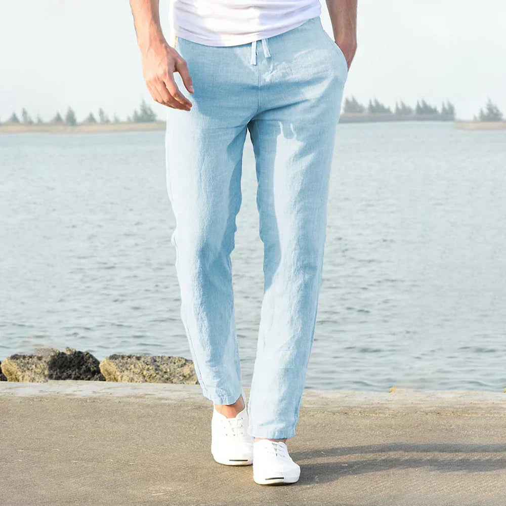 Men's Straight Leg Pants with Adjustable Waist 1