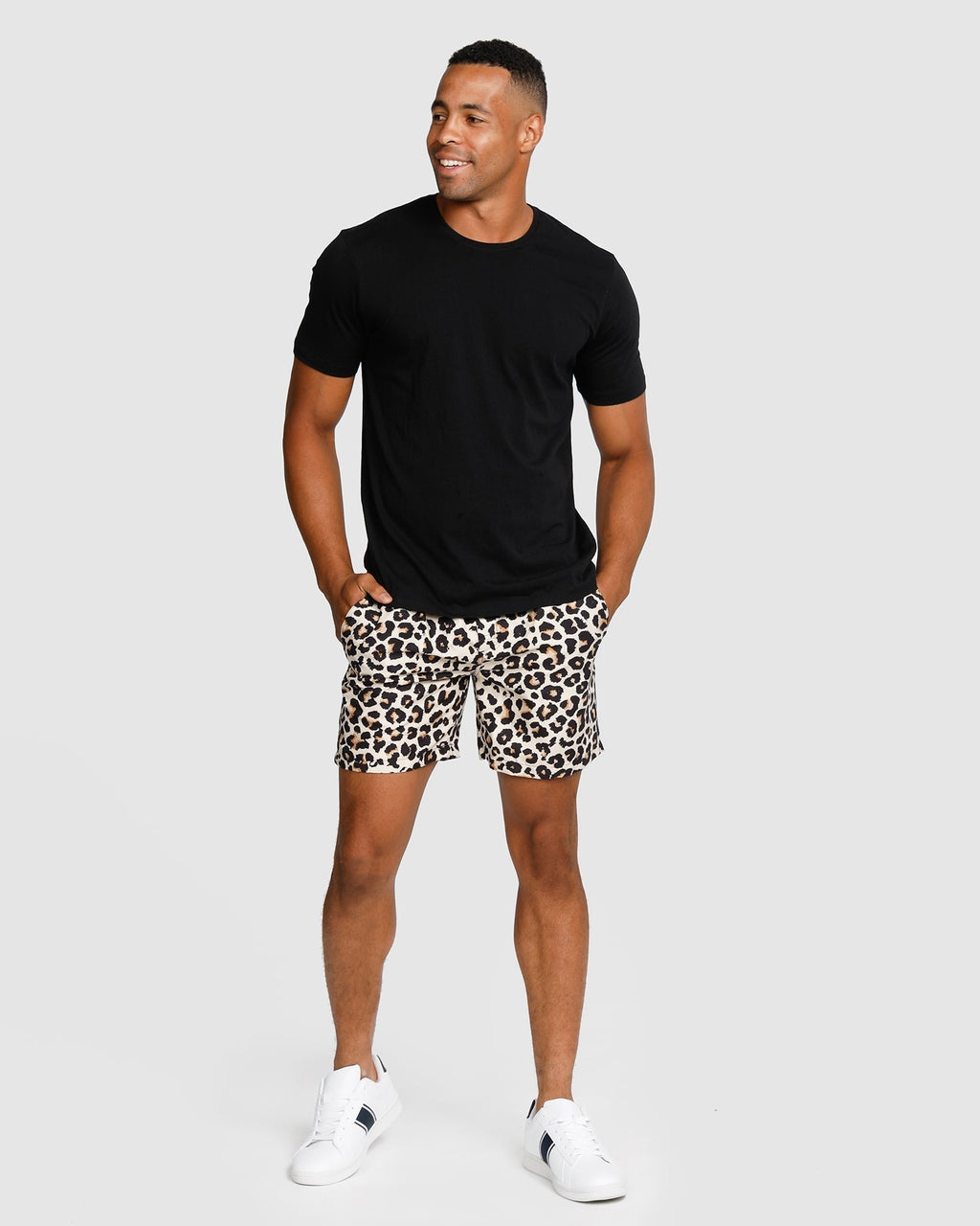 Men's Swim Shorts with Quick-Drying Fabric – Stylish Leopard 1