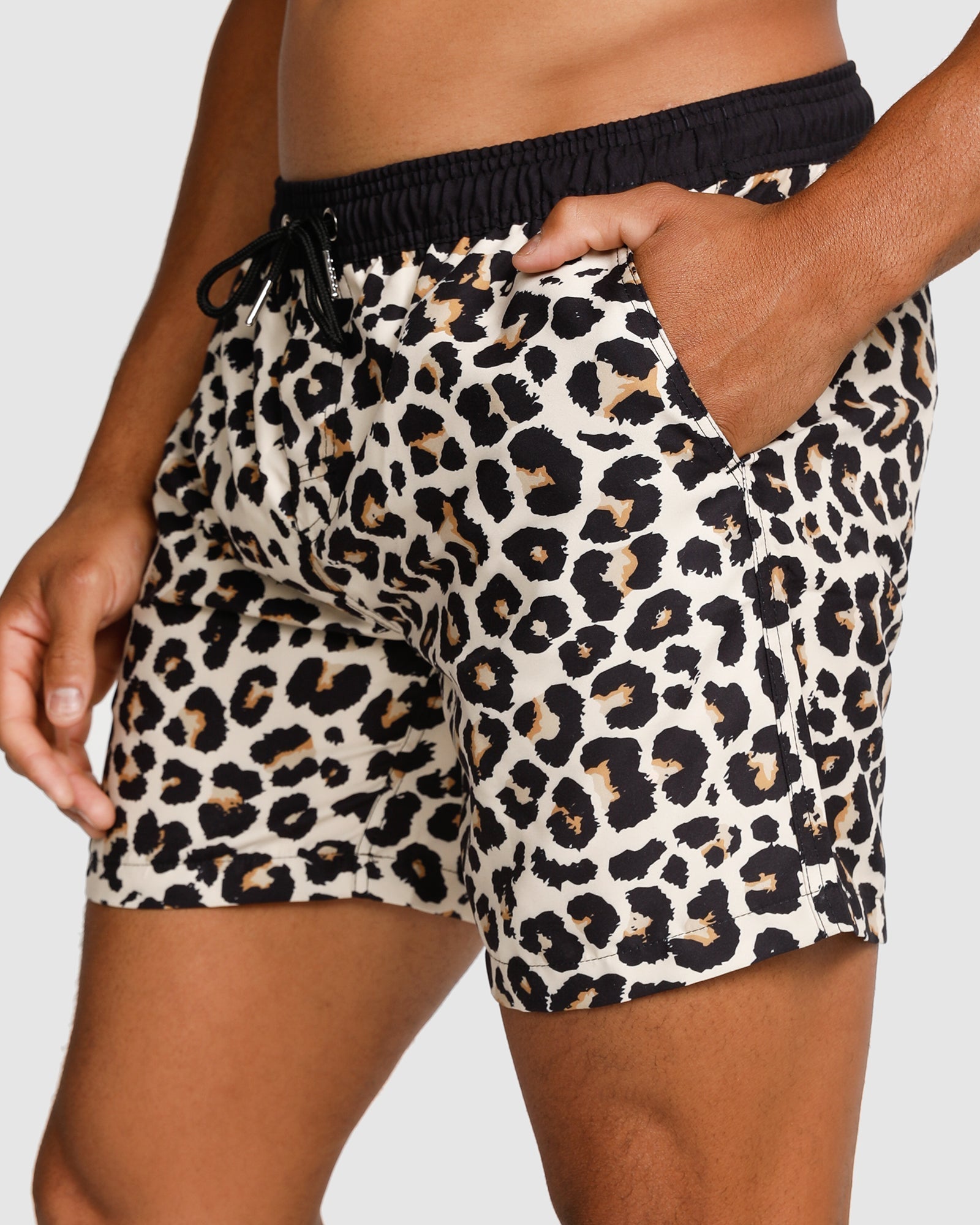 Men's Swim Shorts with Quick-Drying Fabric – Stylish Leopard 3