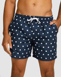 Men's Swim Shorts with Quick-Drying Fabric – Stylish Navy Polka 0