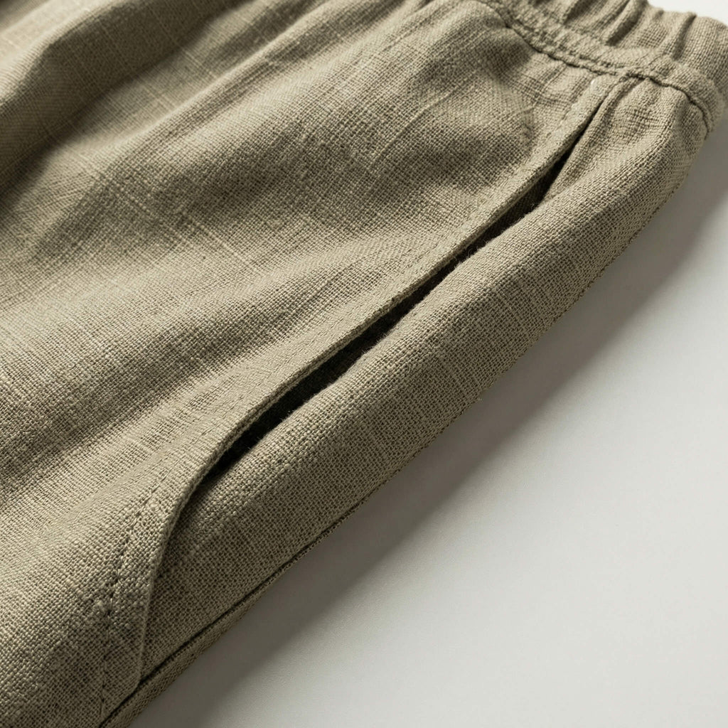 Men's White Linen Pants with Adjustable Waist – Breathable Fabric 5