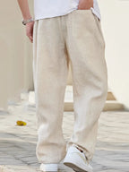 Mens Linen Pants Oversized Wide Leg Design With Adjustable 1