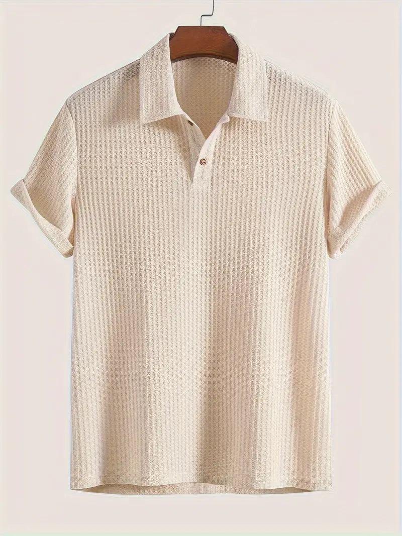 Mens Polo Shirt Breathable Knit Fabric With Relaxed Fit Ideal 3