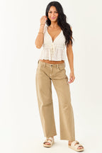Mid Rise Barrel Jeans – Raw Hem Design with Roomy Fit 0