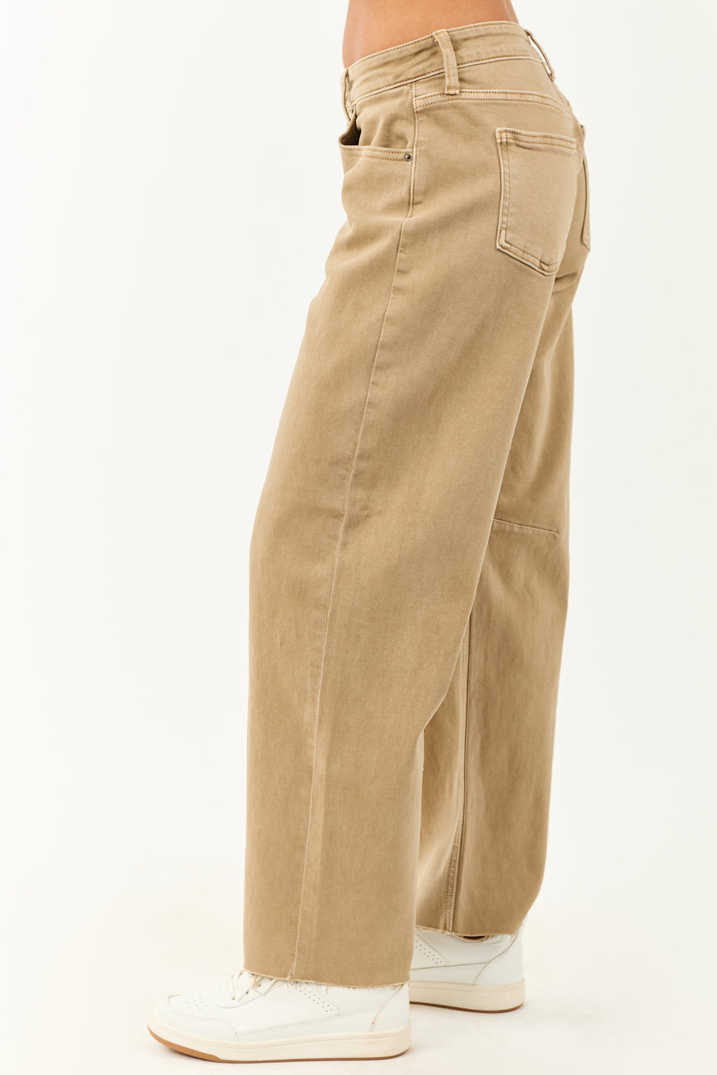 Mid Rise Barrel Jeans – Raw Hem Design with Roomy Fit 2